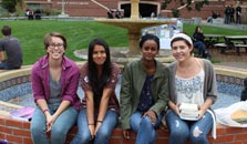 Students by Fountain