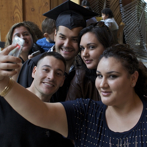 Graduates looking happy